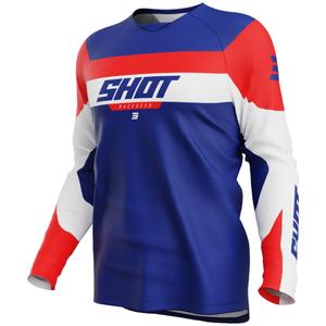 Camiseta motocross infantil Shot Draw League azul-rojo