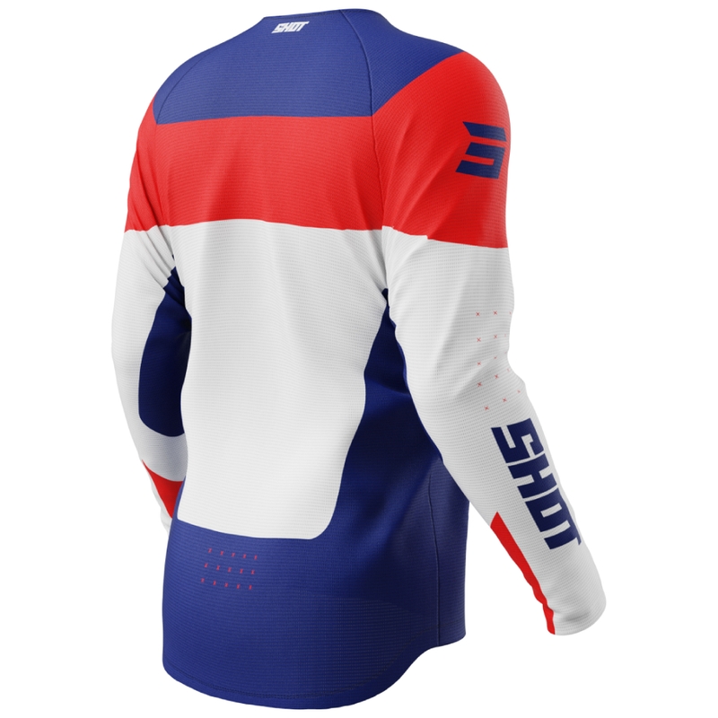 Camiseta motocross infantil Shot Draw League azul-rojo
