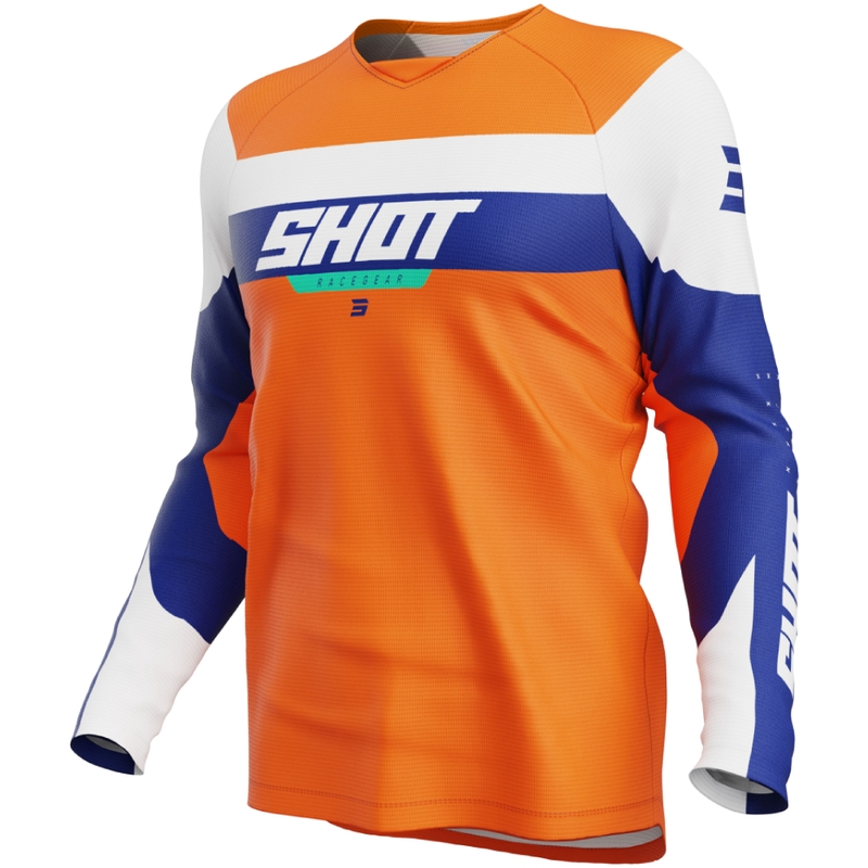 Camiseta de motocross naranja Shot Draw League para niño
