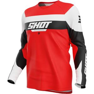 Camiseta de motocross roja Shot Draw League para niño