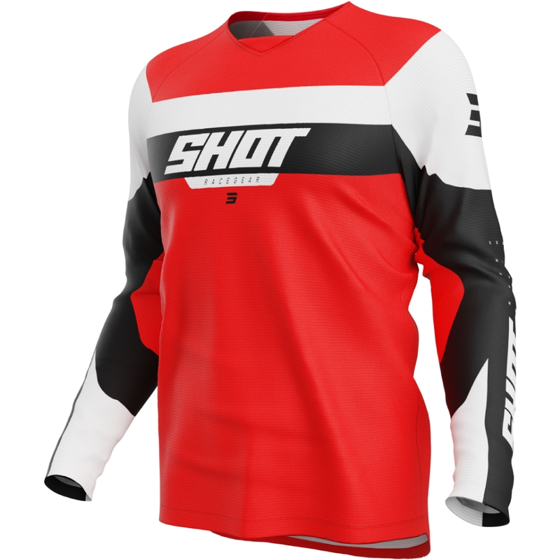 Camiseta de motocross roja Shot Draw League para niño
