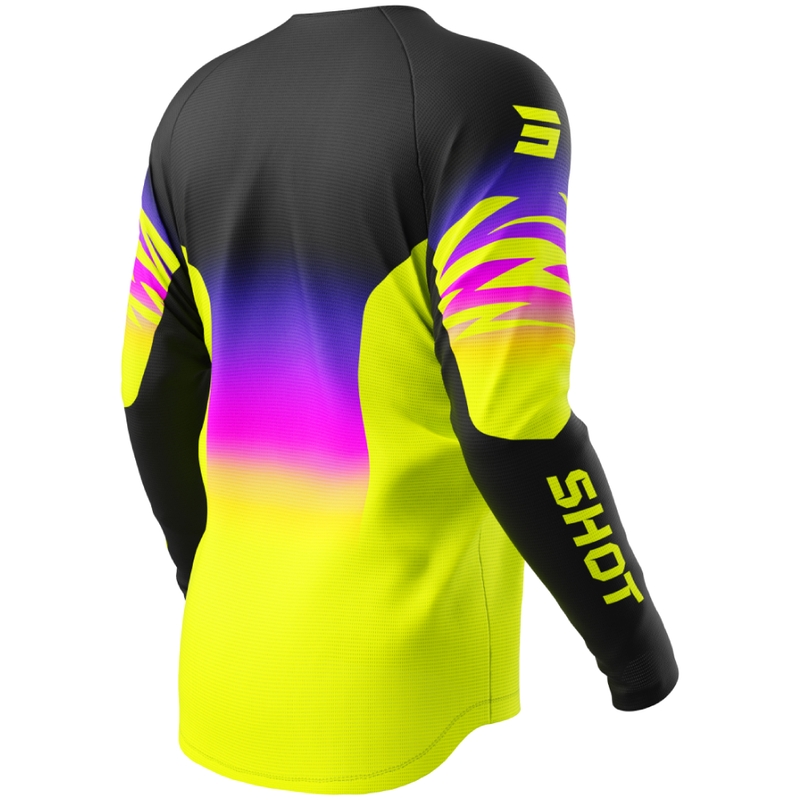 Camiseta motocross infantil Shot Draw X-Trem amarillo fluo