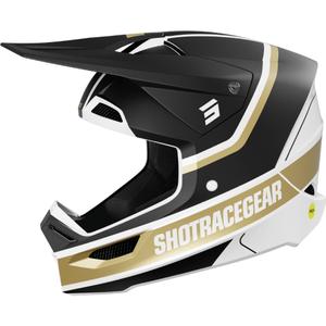 Casco de motocross Shot Race Mythic negro mate-oro