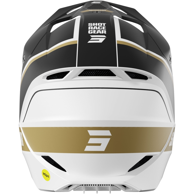 Casco de motocross Shot Race Mythic negro mate-oro
