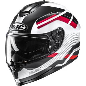 Casco de moto integral HJC C70N Belis MC1SF negro-blanco-rojo
