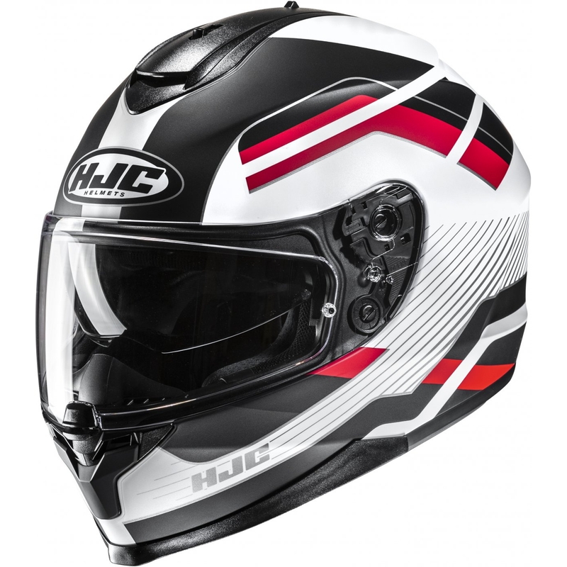 Casco de moto integral HJC C70N Belis MC1SF negro-blanco-rojo
