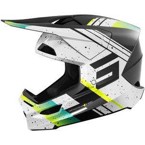 Casco de motocross Shot Furious Mirage azul-amarillo fluo