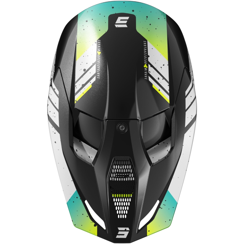 Casco de motocross Shot Furious Mirage azul-amarillo fluo