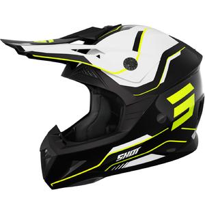 Casco motocross infantil Shot Pulse Lines negro-amarillo fluo