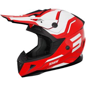 Casco motocross infantil Shot Pulse Lines rojo