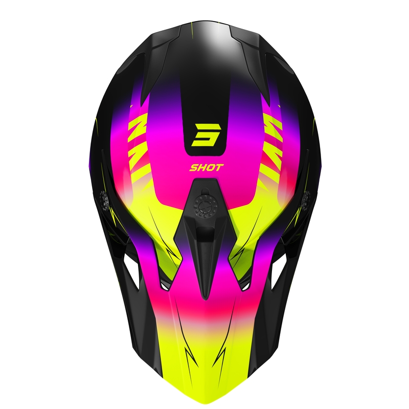 Casco motocross infantil Shot Pulse X-Trem rosa-amarillo fluo