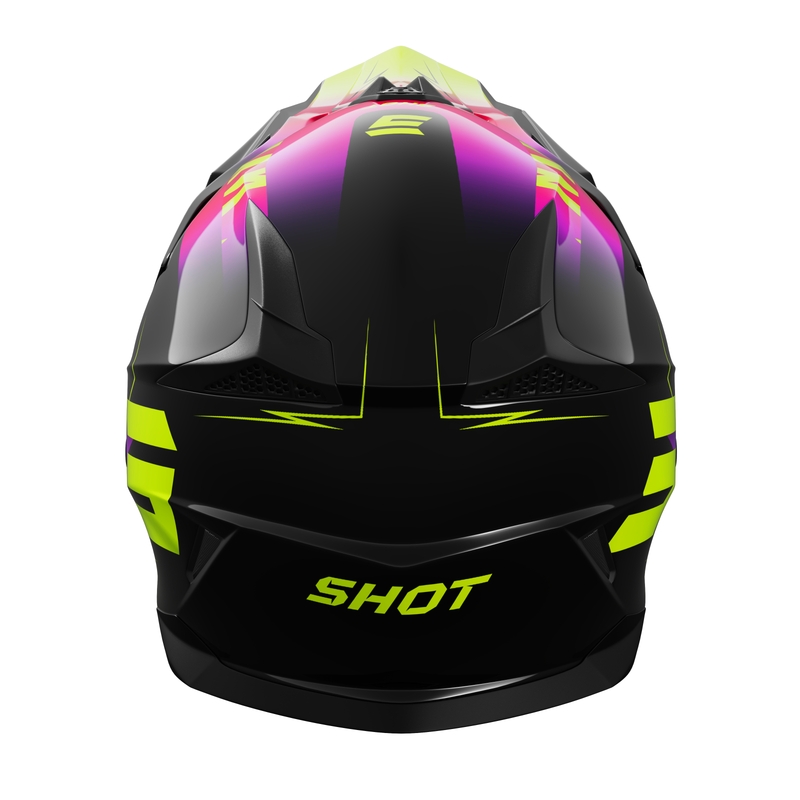 Casco motocross infantil Shot Pulse X-Trem rosa-amarillo fluo