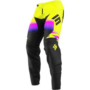 Pantalón motocross infantil Shot Draw X-Trem amarillo fluo