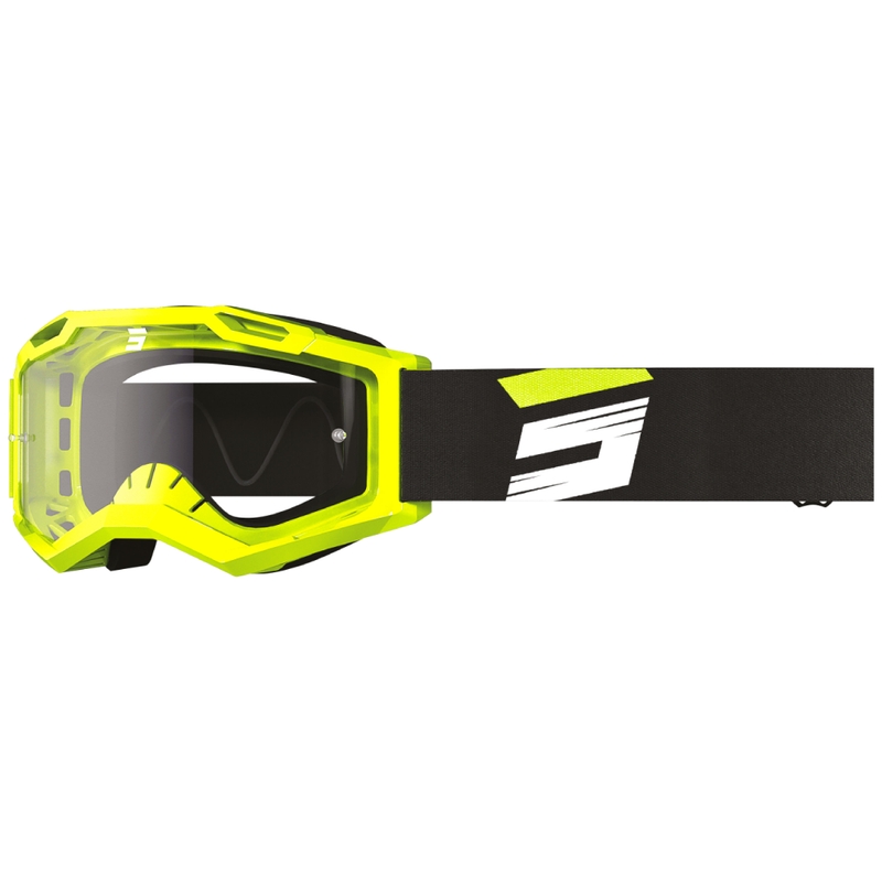 Gafas de motocross Shot Assault 2.0 Claw amarillo fluo con plexiglás transparente