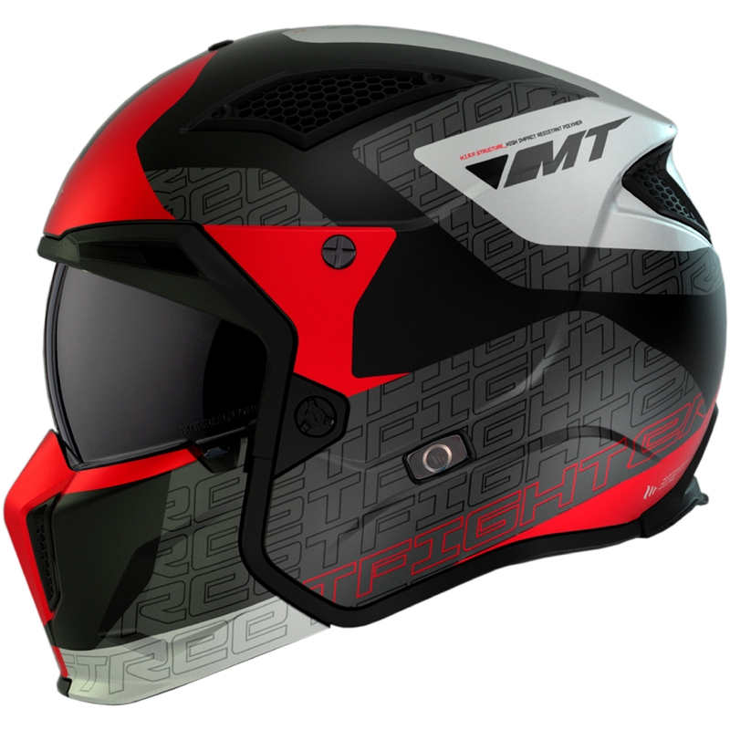 Casco abierto con máscara MT Streetfighter SV Totem B15 negro-gris-blanco-rojo liquidación