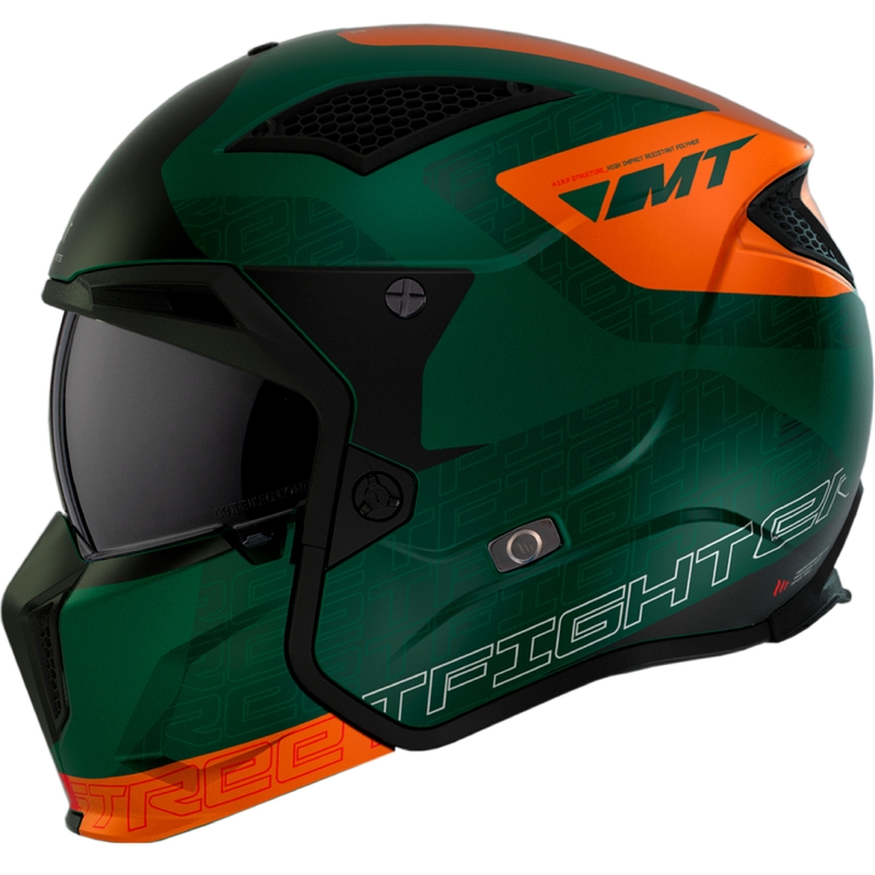 Casco abierto con máscara MT Streetfighter SV Totem C6 negro-naranja-verde liquidación