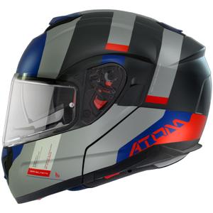 Casco Moto Modular MT Atom SV Gorex C12 Negro-Gris-Azul-Rojo liquidación