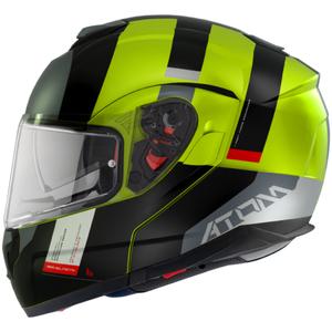 Casco Moto Modular MT Atom SV Gorex C3 Negro-Gris-Amarillo Fluo liquidación