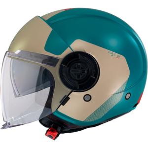 Casco de moto abierto MT Viale SV S Beta E7 beige-turquesa