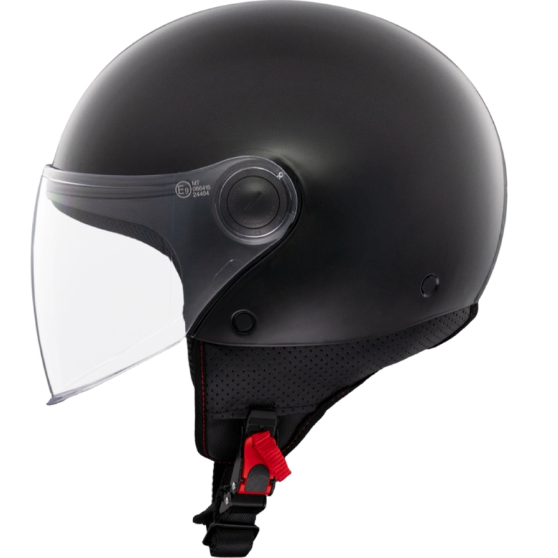 Casco de moto abierto MT Street S negro brillante