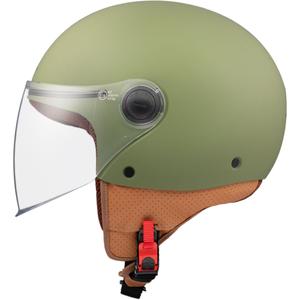 Casco de moto abierto MT Street S verde mate