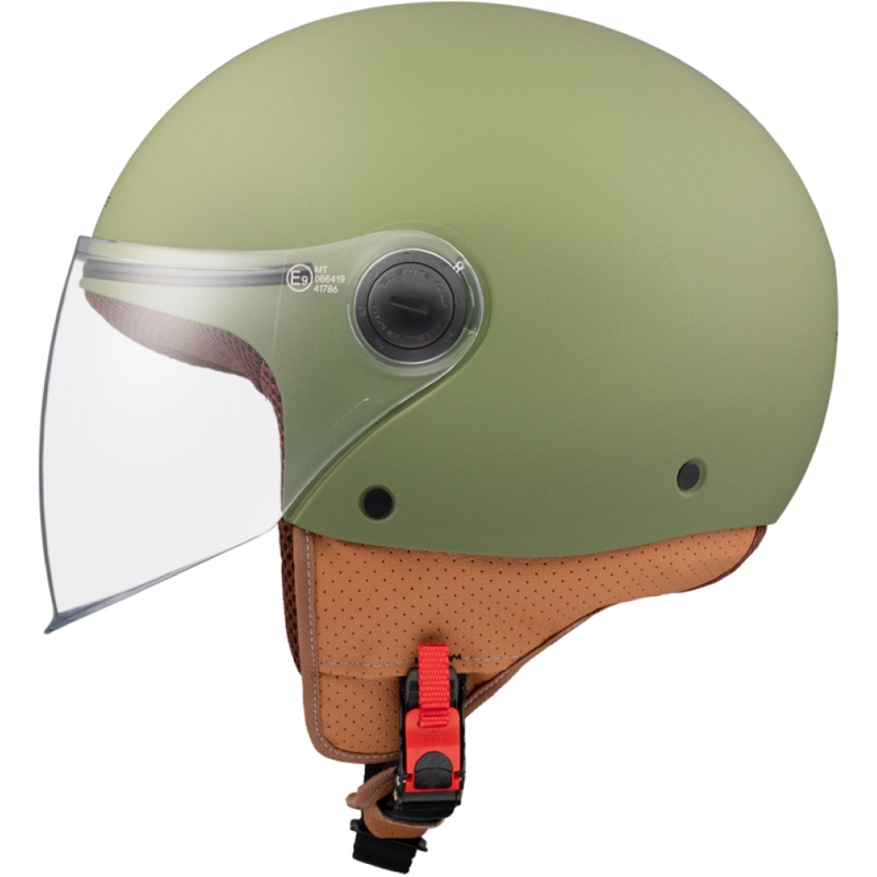 Casco de moto abierto MT Street S verde mate