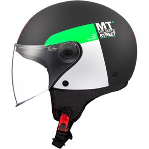 Casco de moto abierto MT STREET INBOARD D6 negro-verde mate