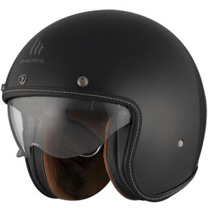 Casco de moto abierto MT Le Mans 2 SV S SOLID A1 negro brillante