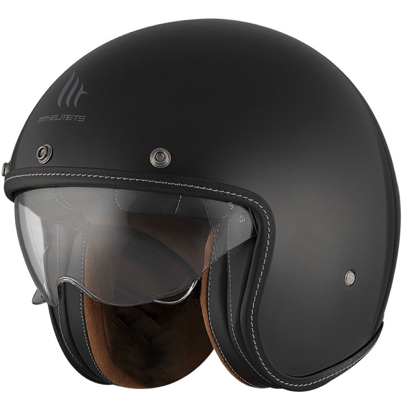 Casco de moto abierto MT Le Mans 2 SV S SOLID A1 negro brillante