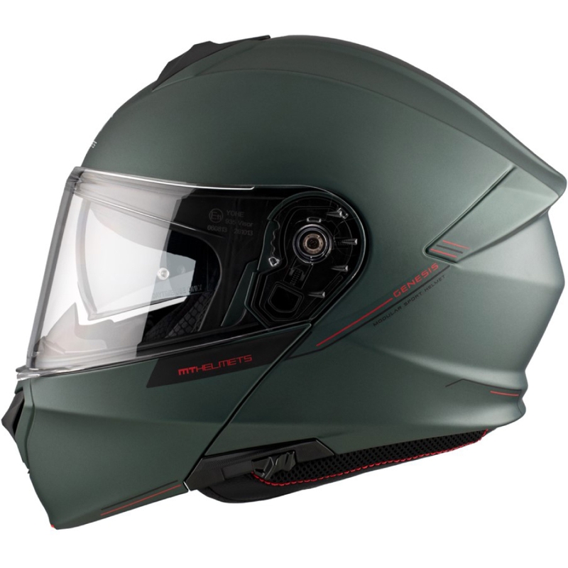 Casco de moto abatible MT Genesis SV Solid A6 verde mate