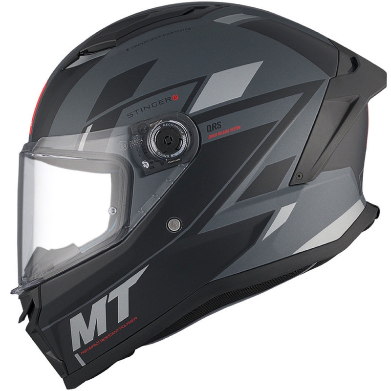 MT Stinger 2 Solid Zivze Negro-Gris Mate Casco Integral de Motocicleta liquidación