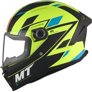 Casco integral de moto MT Stinger 2 Solid Zivze verde fluo-negro-azul mate