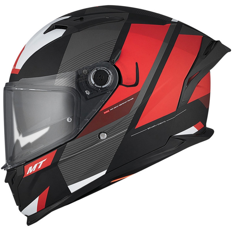 MT BRAKER SV Chento B5 casco integral de moto negro mate-gris-rojo
