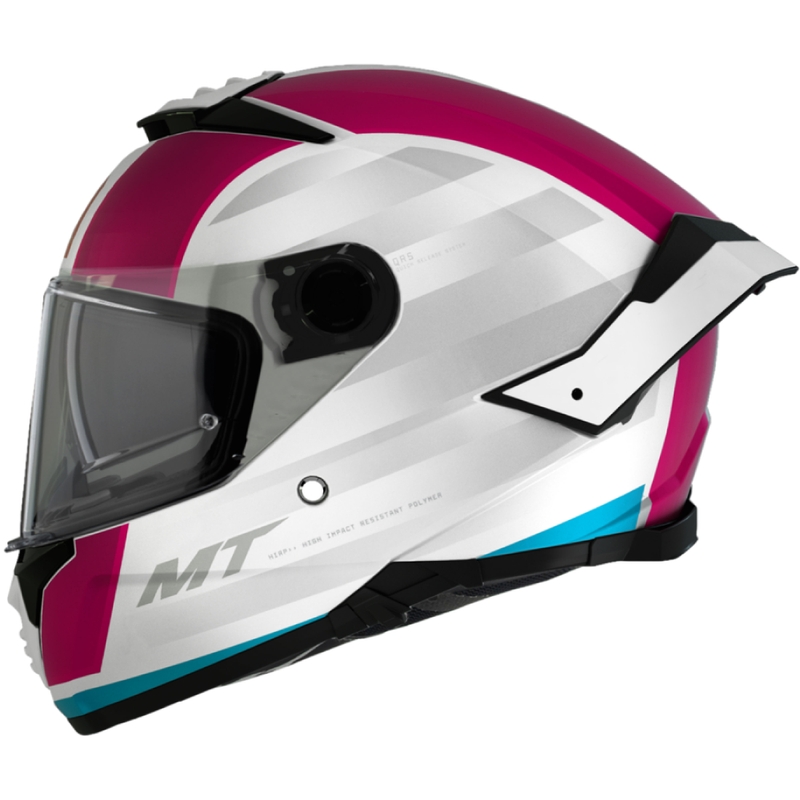 MT THUNDER 4 SV TREADS C8 casco integral de moto blanco y rosa
