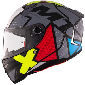Casco integral de moto MT REVENGE 2 S Light CO negro-rojo-amarillo brillante
