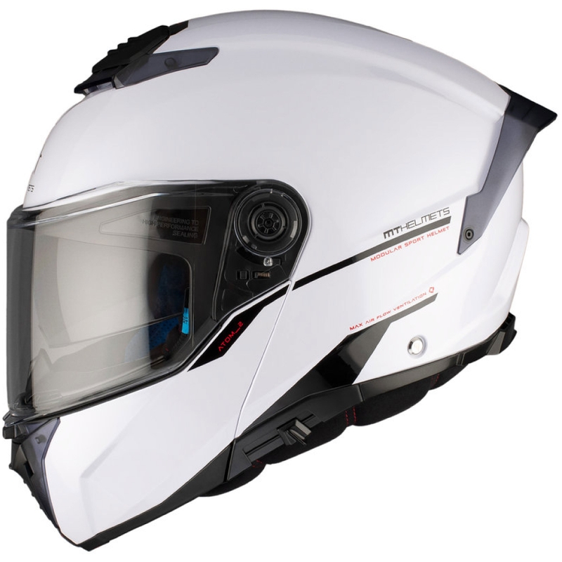 MT ATOM 2 SV SOLID A0 casco de moto blanco brillante