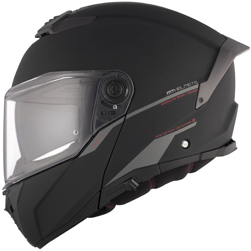 Casco de moto abatible MT ATOM 2 SV SOLID A1 negro mate