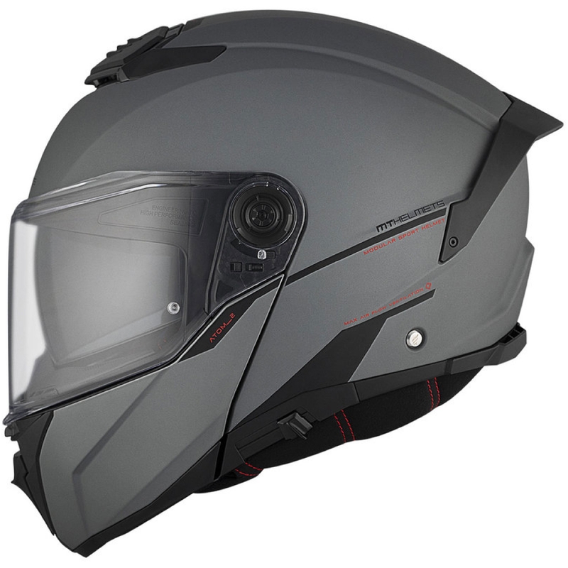 MT ATOM 2 SV SOLID A2 casco de moto gris mate