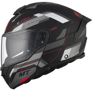 Casco de moto MT ATOM 2 SV BAST D5 negro mate-gris-blanco