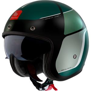 Casco de moto abierto MT Le Mans 2 SV Luther negro mate-gris-verde