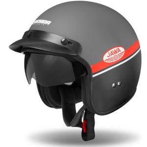 Casco de moto abierto Cassida Oxygen Jawa OHC gris-rojo-negro-blanco