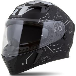 Casco de moto Cassida 3.0 Hack Vision Integral gris-plata-negro mate liquidación
