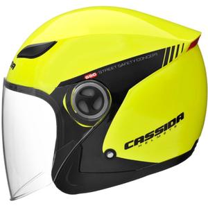 Casco de moto Cassida Reflex Safety abierto negro-amarillo fluo