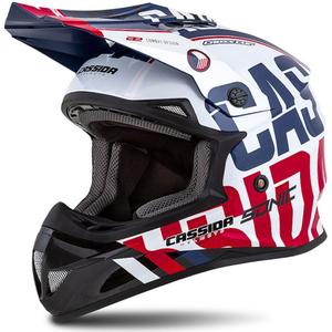 Casco de motocross Cassida Cross Cup Sonic rojo-azul-blanco