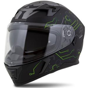 Casco de moto Cassida 3.0 Hack Integral Verde-Negro Mate