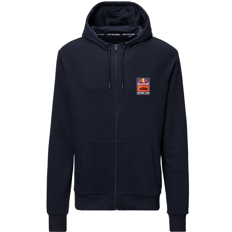 Sudadera con capucha KTM Logo Zip azul-naranja