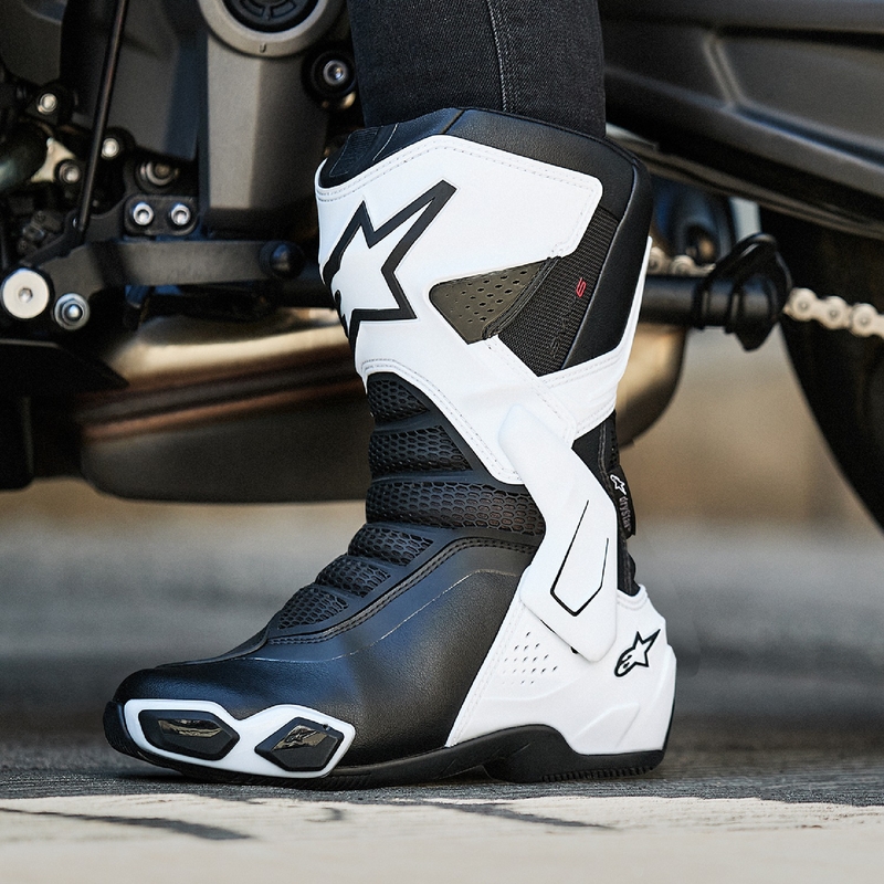 Botas de moto mujer Alpinestars Stella SMX-6 3 Drystar blanco-negro