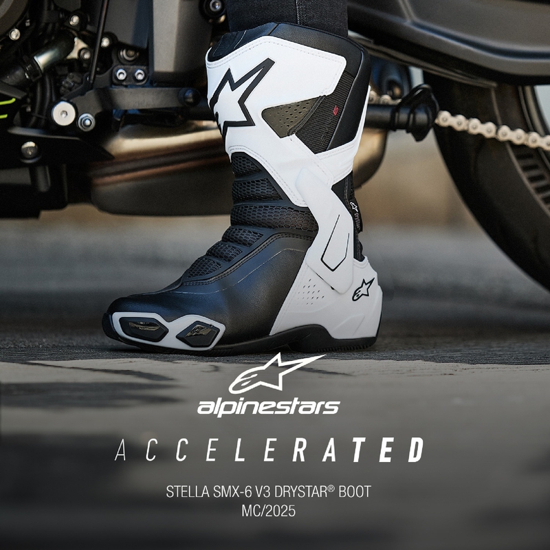 Botas de moto mujer Alpinestars Stella SMX-6 3 Drystar blanco-negro