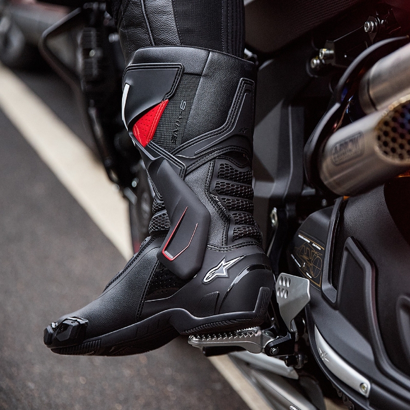 Botas de moto Alpinestars SMX-6 3 Drystar negro-rojo