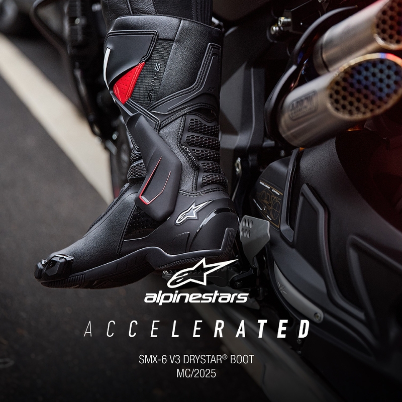 Botas de moto Alpinestars SMX-6 3 Drystar negro-rojo